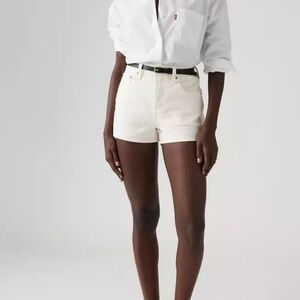 NWT Levis Premium Original Fit High Rise Women's Shorts Size 26 White